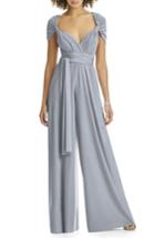 Women's Dessy Collection Convertible Wide Leg Jersey Jumpsuit - Metallic