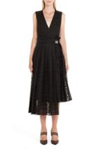 Women's Fendi Asymmetrical Embroidered Organza Lace Dress Us / 38 It - Black