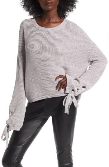 Women's Love By Design Grommet Sleeve Pullover - Grey