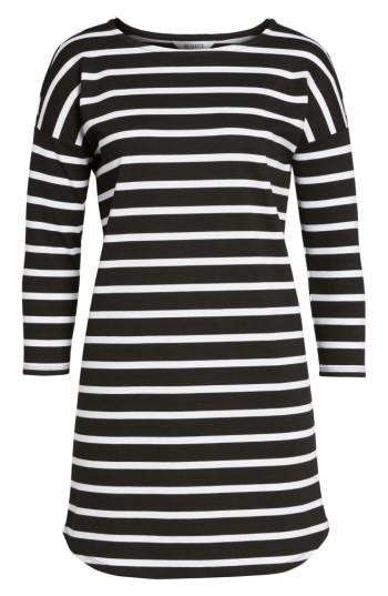 Women's Bb Dakota 'phillipa' Stripe Ponte Shift Dress - Black