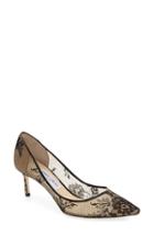 Women's Jimmy Choo 'romy' Lace Pointy Toe Pump .5us / 34.5eu - Black