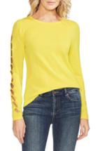 Women's Vince Camuto Cutout Sleeve Sweater, Size - Yellow