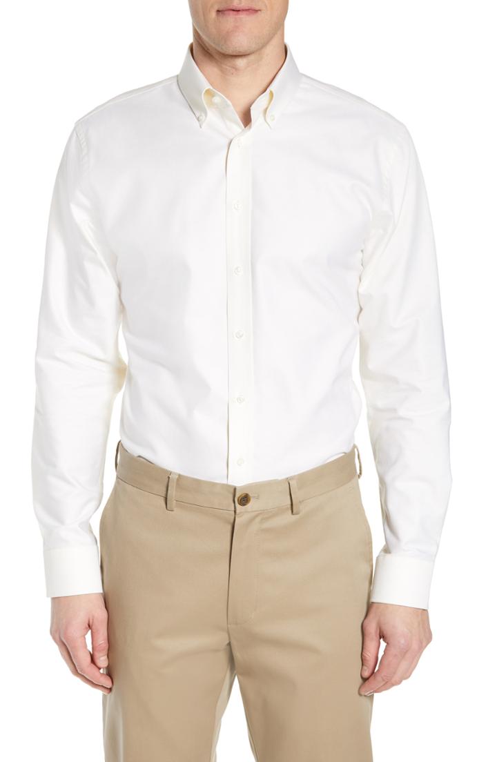 Men's 1901 Trim Fit Oxford Dress Shirt .5 - 32/33 - Yellow