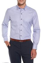 Men's David Donahue Plaid Regular Fit Sport Shirt - Purple