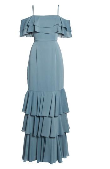 Women's Wayf Lauren Off The Shoulder Tiered Gown - Grey