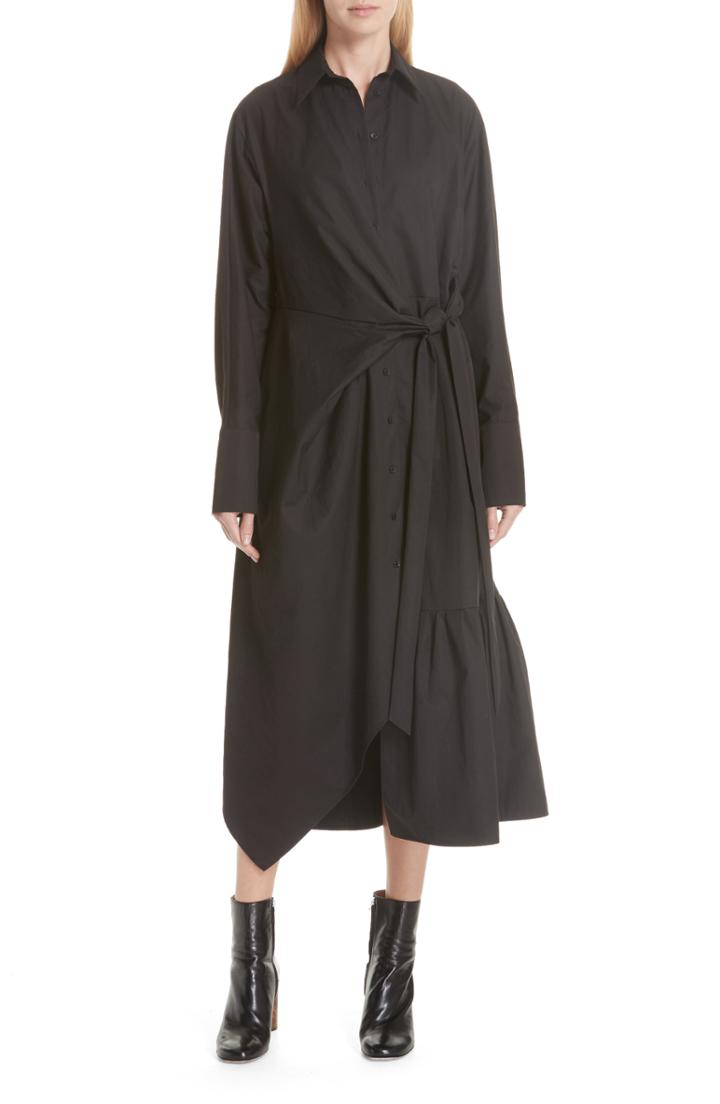 Women's Christian Wijnants Tie Waist Shirtdress Us / 36 Fr - Black