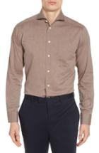 Men's Eton Slim Fit Solid Dress Shirt - Brown