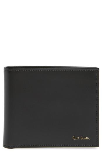 Men's Paul Smith Multistripe Leather Bifold Wallet - Black
