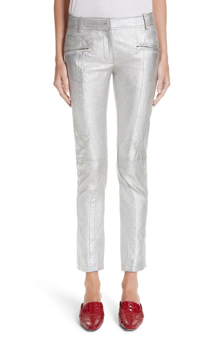 Women's Sies Marjan Moto Panel Metallic Leather Pants