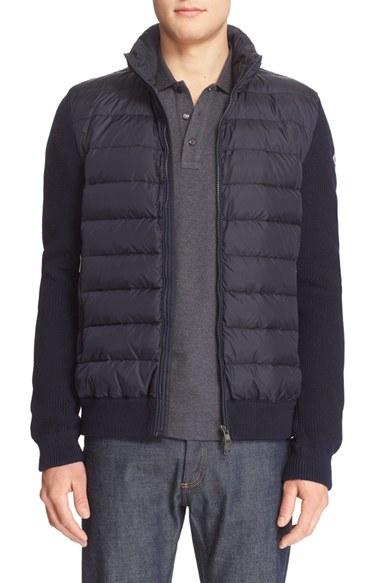 Men's Moncler Quilted Down Sweater Jacket