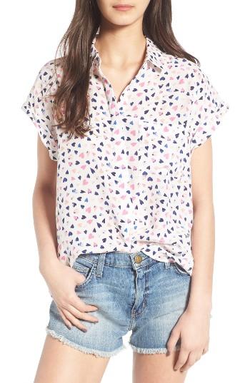 Women's Rails Chase Heart Print Silk Shirt