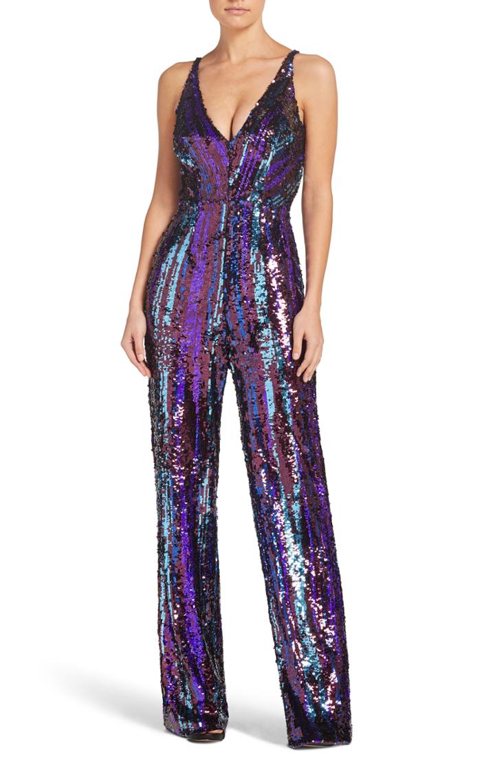 Women's Dress The Population Charlie Sequin Jumpsuit - Purple