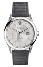 Men's Versace Aiakos Automatic Leather Strap Watch, 44mm