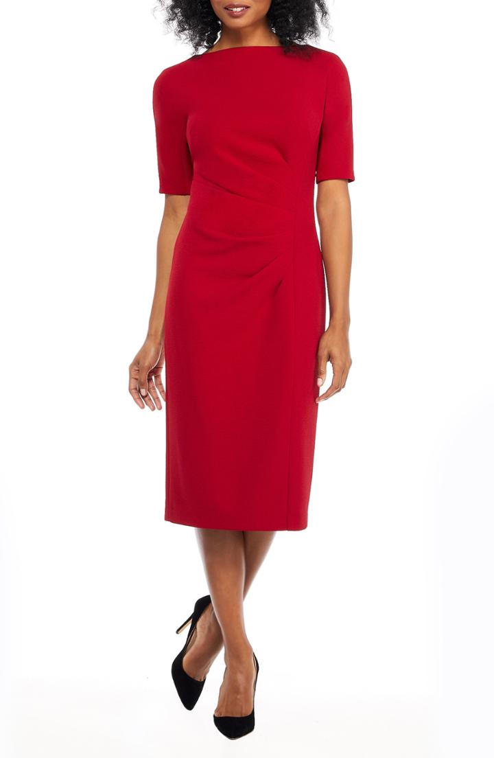 Women's Maggy London Metro Draped Side Sheath Dress - Red