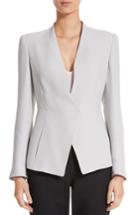 Women's Armani Collezioni Asymmetrical Cady Jacket Us / 46 It - Grey