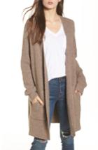 Women's Madewell Waffle Stitch Cardigan Sweater, Size - Brown