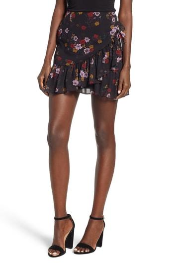 Women's The Fifth Label Keystone Floral Ruffle Skirt, Size - Black