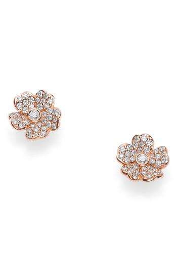Women's Mikimoto Diamond Flower Stud Earrings