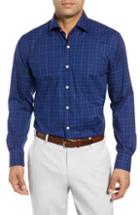 Men's Peter Millar Crown Ease Rhine Valley Regular Fit Tartan Sport Shirt, Size - Blue