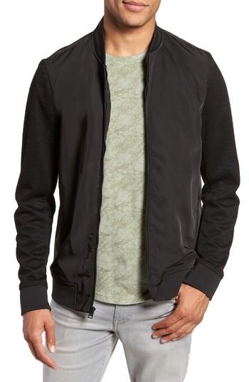 Men's W.r.k Gesso Slim Fit Bomber Jacket - Black