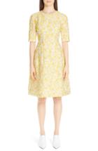 Women's Lela Rose Holly Metallic Floral Fil Coupe Fit & Flare Dress - Yellow