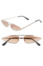 Women's Leith 64mm Thin Cat Eye Sunglasses - Brown/ Gold