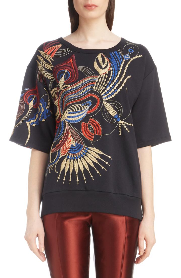Women's Dries Van Noten Fan Embroidered Sweatshirt