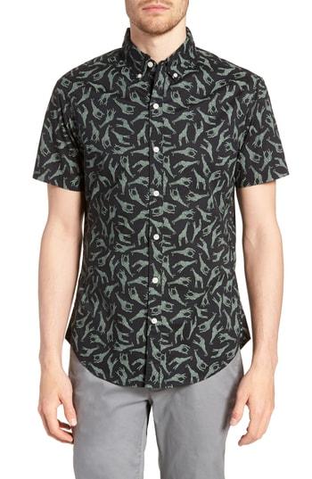 Men's Bonobos Riviera Slim Fit Giraffe Print Sport Shirt R - Black