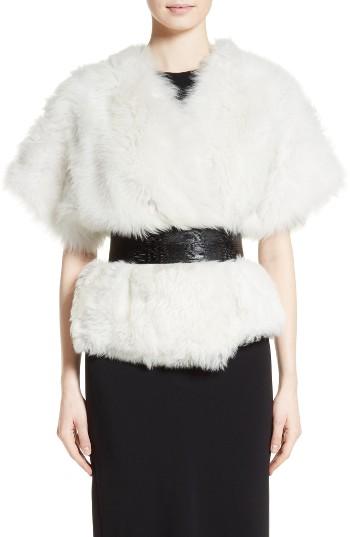 Women's Max Mara Fiorigi Genuine Lamb Fur Bolero
