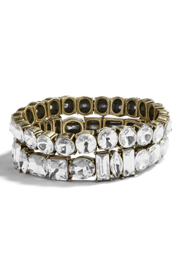 Women's Baublebar Set Of 2 Crystal Stretch Bracelets
