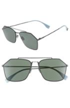 Men's Fendi 59mm Polarized Navigator Sunglasses - Grey