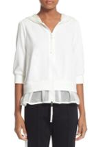 Women's Moncler Ruffle Hem Sweatshirt - White