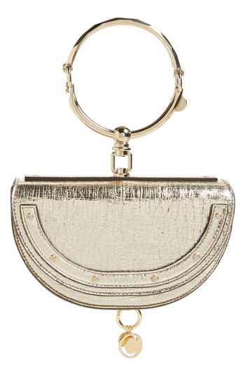 Chloe Small Nile Bracelet Metallic Calfskin Leather Minaudiere -