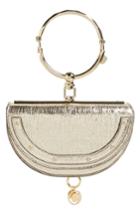 Chloe Small Nile Bracelet Metallic Calfskin Leather Minaudiere -