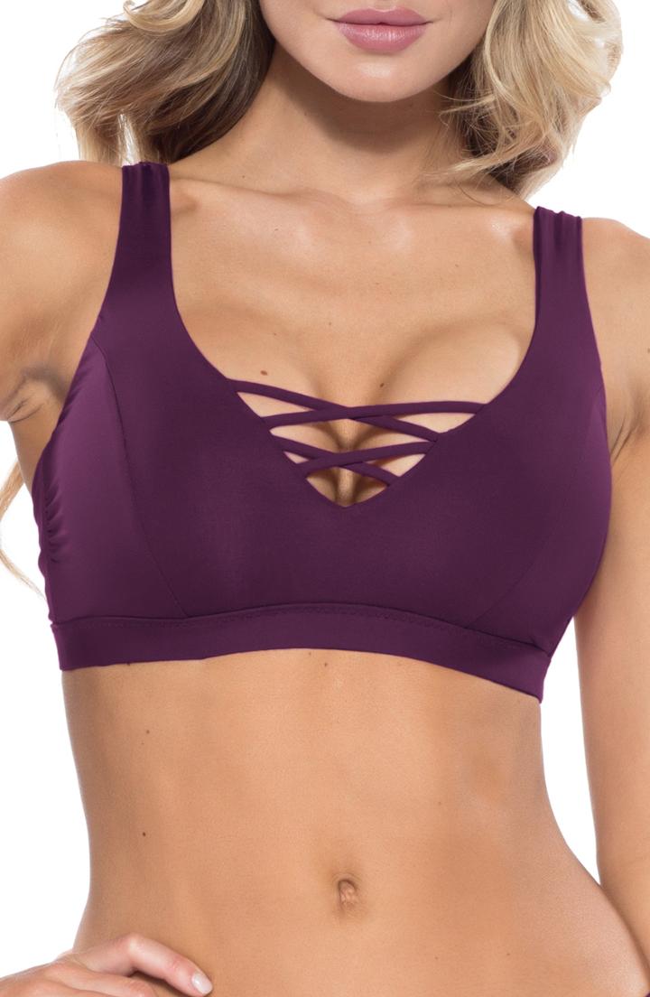 Women's Becca Color Code Bikini Top D - Burgundy