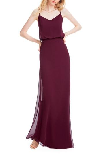 Women's #levkoff Spaghetti Strap Chiffon Gown - Red