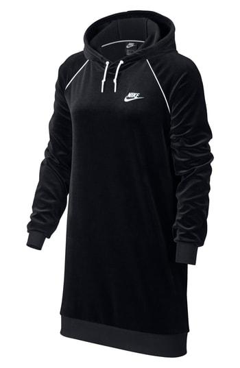 Women's Nike Nsw Hooded Velour Dress - Black