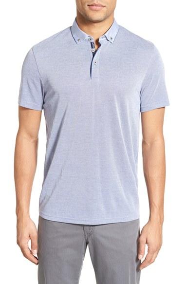 Men's Ted Baker London 'missow' Modern Trim Fit Pique Polo (m) - Blue