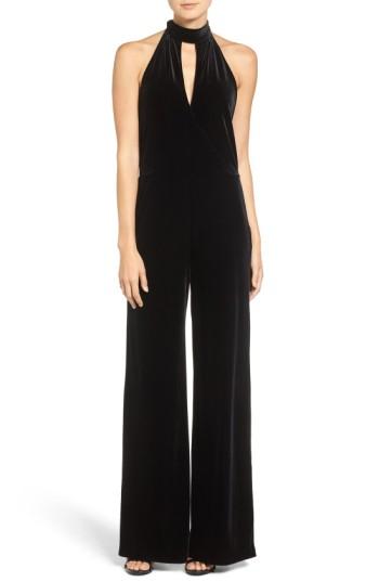 Women's 7 For All Mankind Velvet Halter Jumpsuit - Black