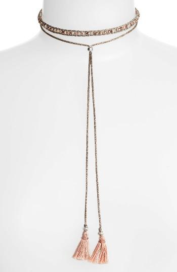 Women's Chan Luu Sunflower Crystal Lariat Necklace