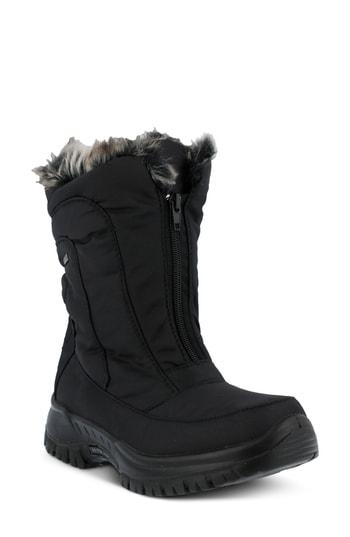 Women's Spring Step Zigzag Waterproof Faux Fur Bootie .5us / 39eu - Black