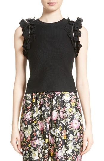 Women's 3.1 Phillip Lim Zipper Detail Ruffle Top - Black