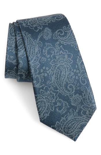 Men's Calibrate Dunsford Paisley Silk Blend Tie, Size - Blue/green