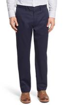 Men's John W. Nordstrom Non-iron Smartcare(tm) Flat Front Stretch Cotton Pants X 30 - Blue