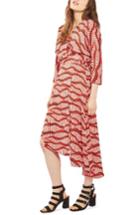 Women's Topshop Matchstick Print Wrap Dress Us (fits Like 0) - Red