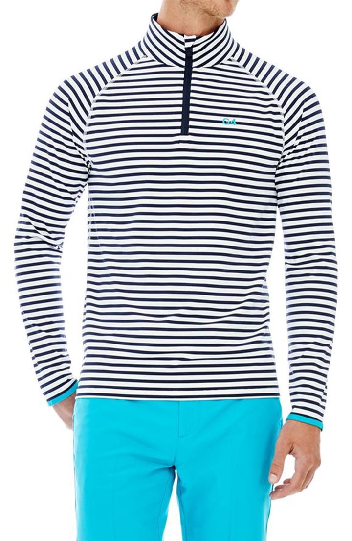 Men's G/fore Quarter Zip Stripe Pullover - Grey