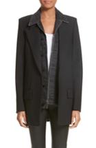 Women's Alexander Wang Denim & Wool Blend Layered Jacket - Black