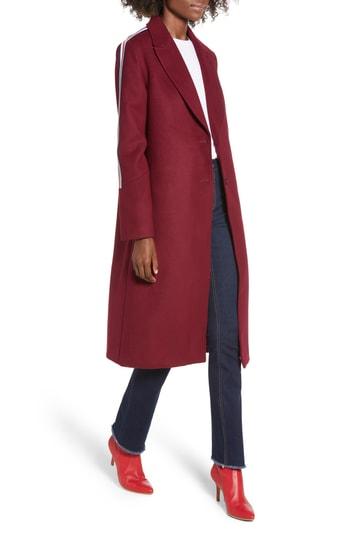 Women's The Fifth Label Side Stripe Coat, Size - Burgundy