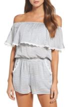 Women's Becca Nantucket Off The Shoulder Cover-up Romper - Blue