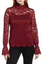 Women's Vince Camuto Twist Neck Handkerchief Sleeve Satin Top - Purple